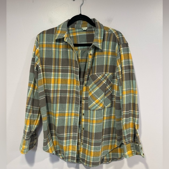 Thick Aerie yellow and blue flannel - Picture 1 of 3